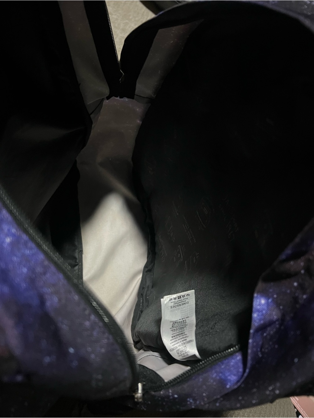JanSport Backpack Galaxy Night Sky stars Pattern purple black School large bag - Picture 10 of 12